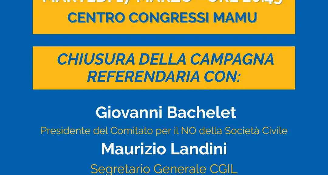 Chiusura della campagna referendari per il No