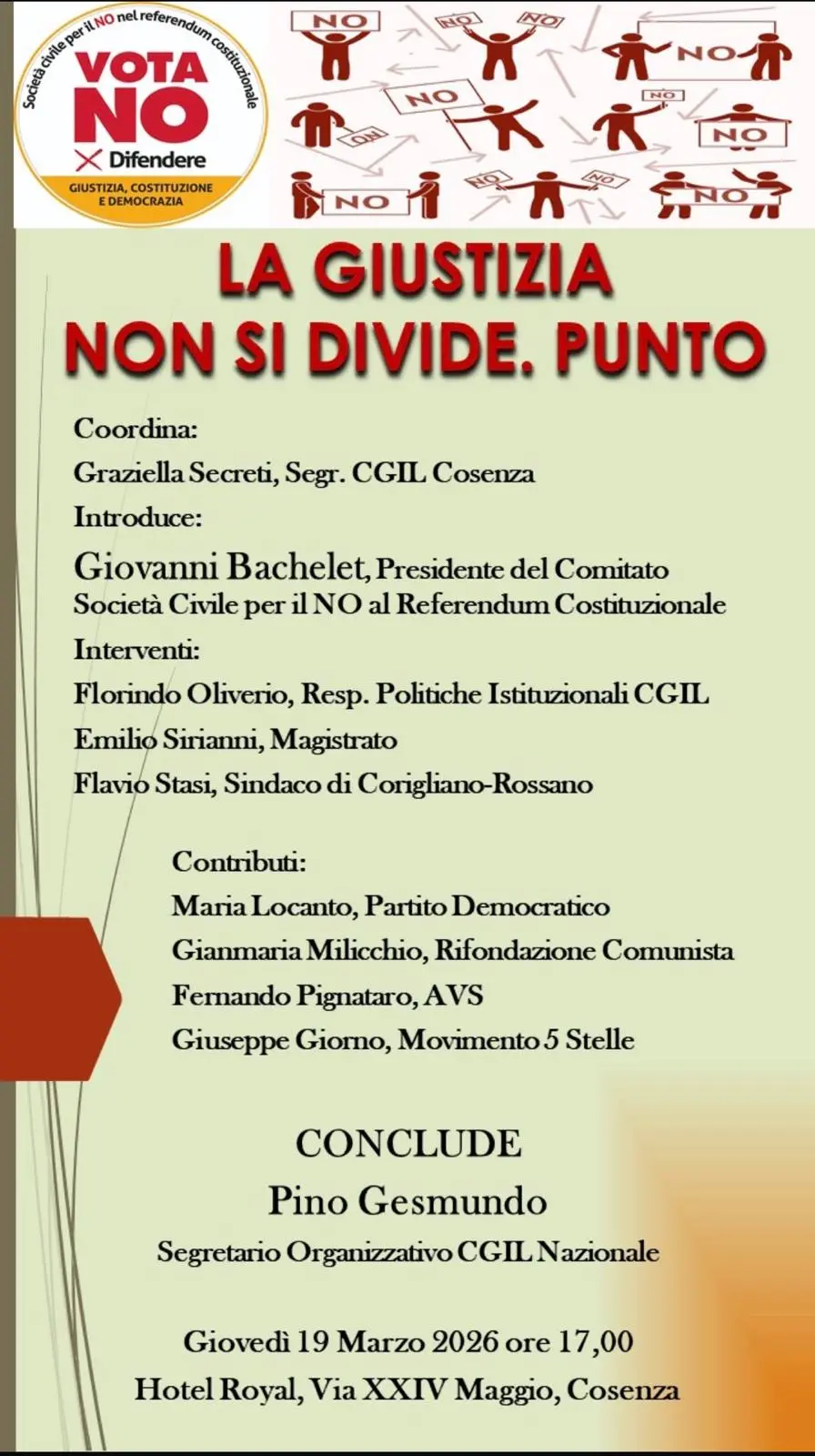 La giustizia non si divide. Punto