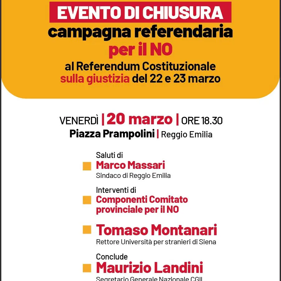 Evento conclusivo campagna per il No al referendum